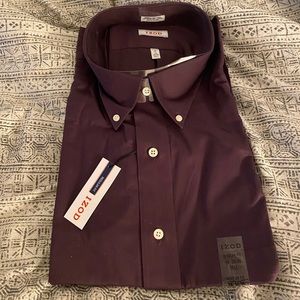 Izod men’s deep purple long sleeve dress shirt.